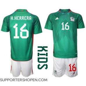 Mexiko Hector Herrera #16 Hemmatröja Barn VM 2022 Kortärmad (+ korta byxor)